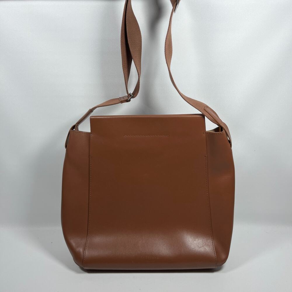 EVERLANE Bag The Form Leather Crossbody Shoulder Sling Cognac Brown Italy